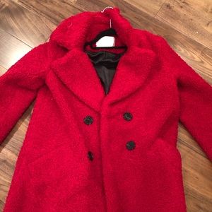 Red Zara coat